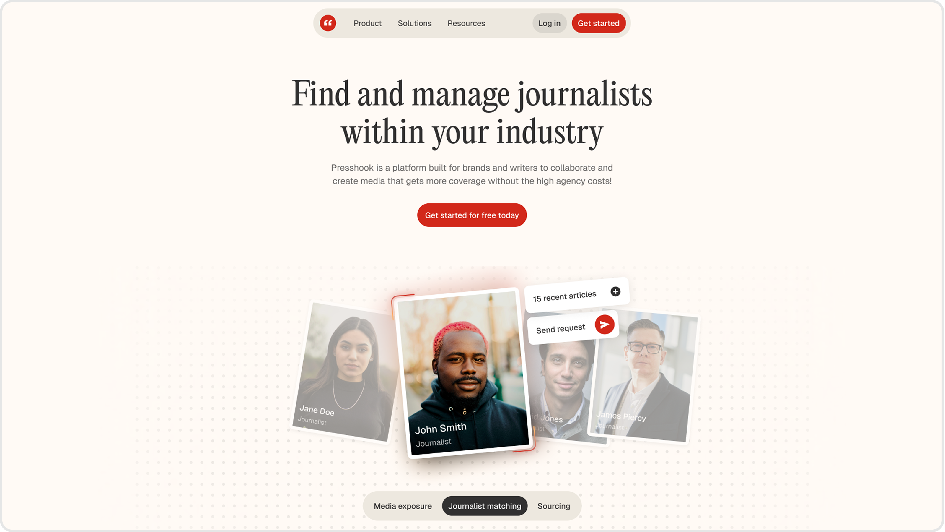 Presshook homepage hero redesigned by Overpass Studio