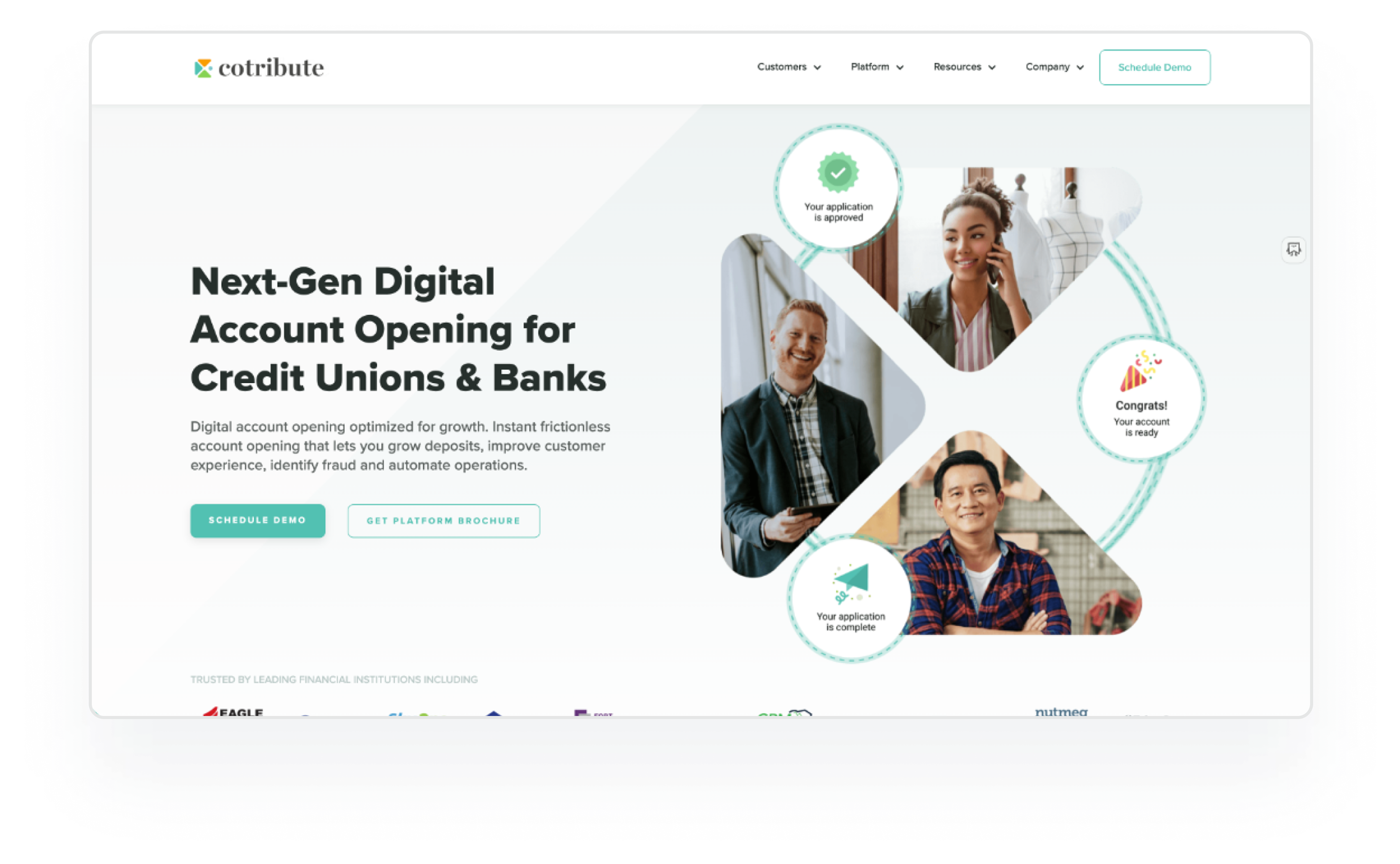 Cotribute homepage hero before redesign