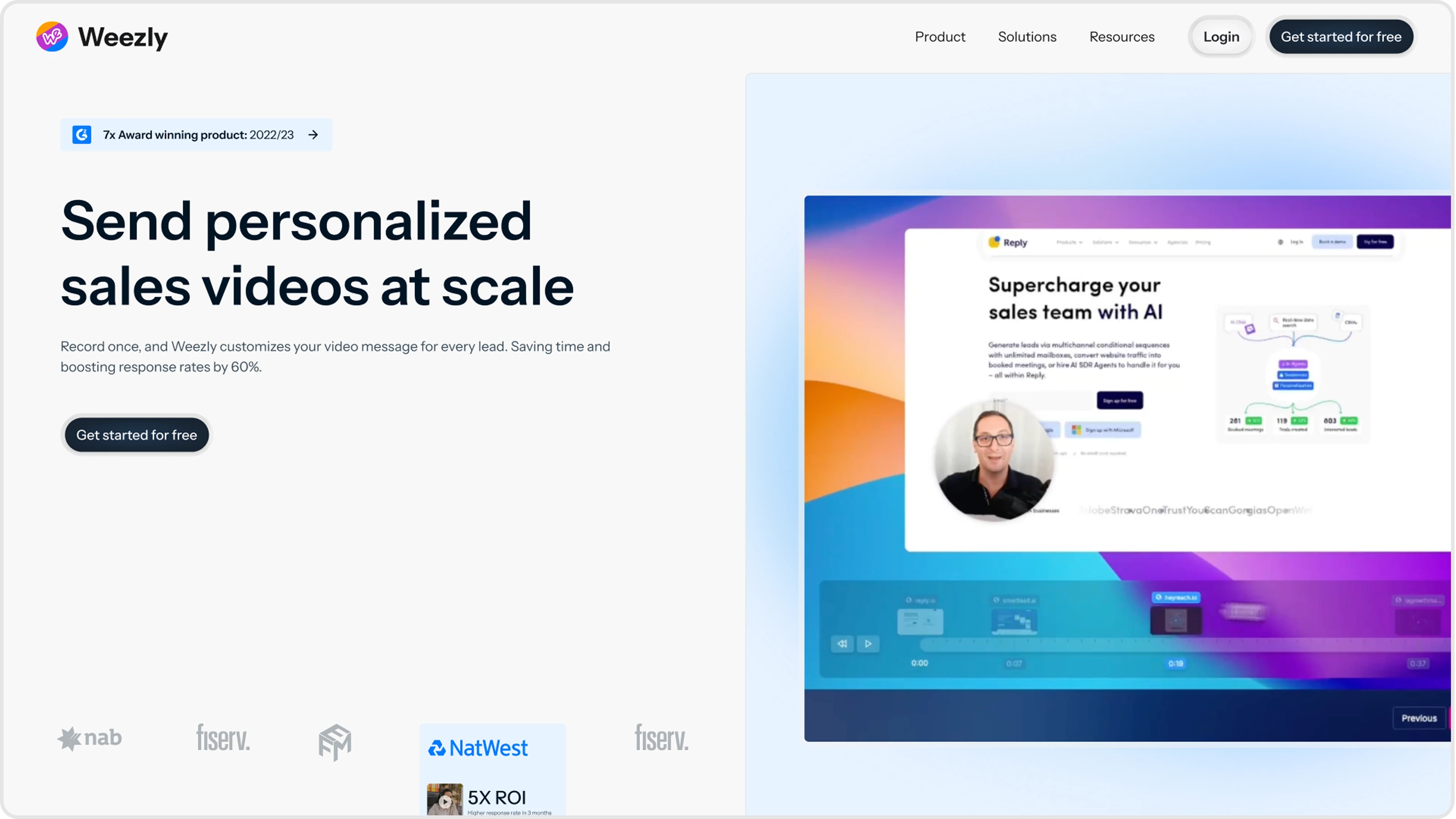 Weezly homepage hero redesigned by Overpass Studio