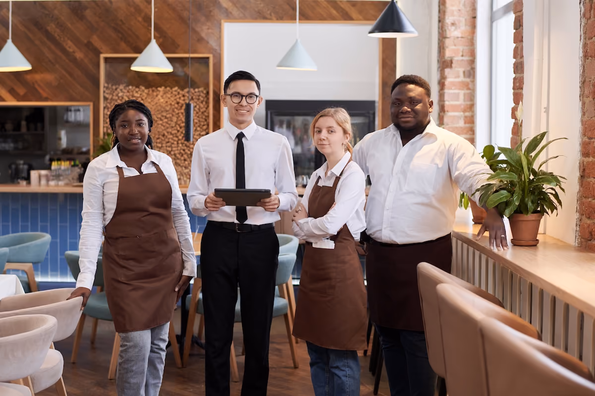Restaurateur et son équipe