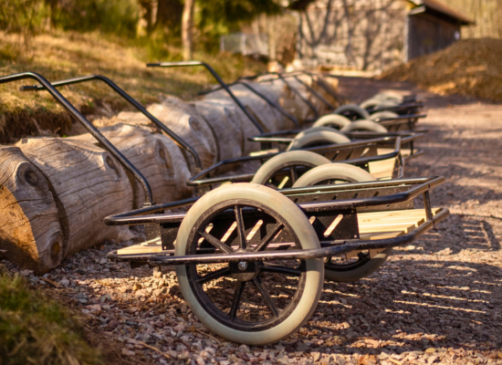 Carts to transporte Nutchel's guests luggages to their cosy cabin