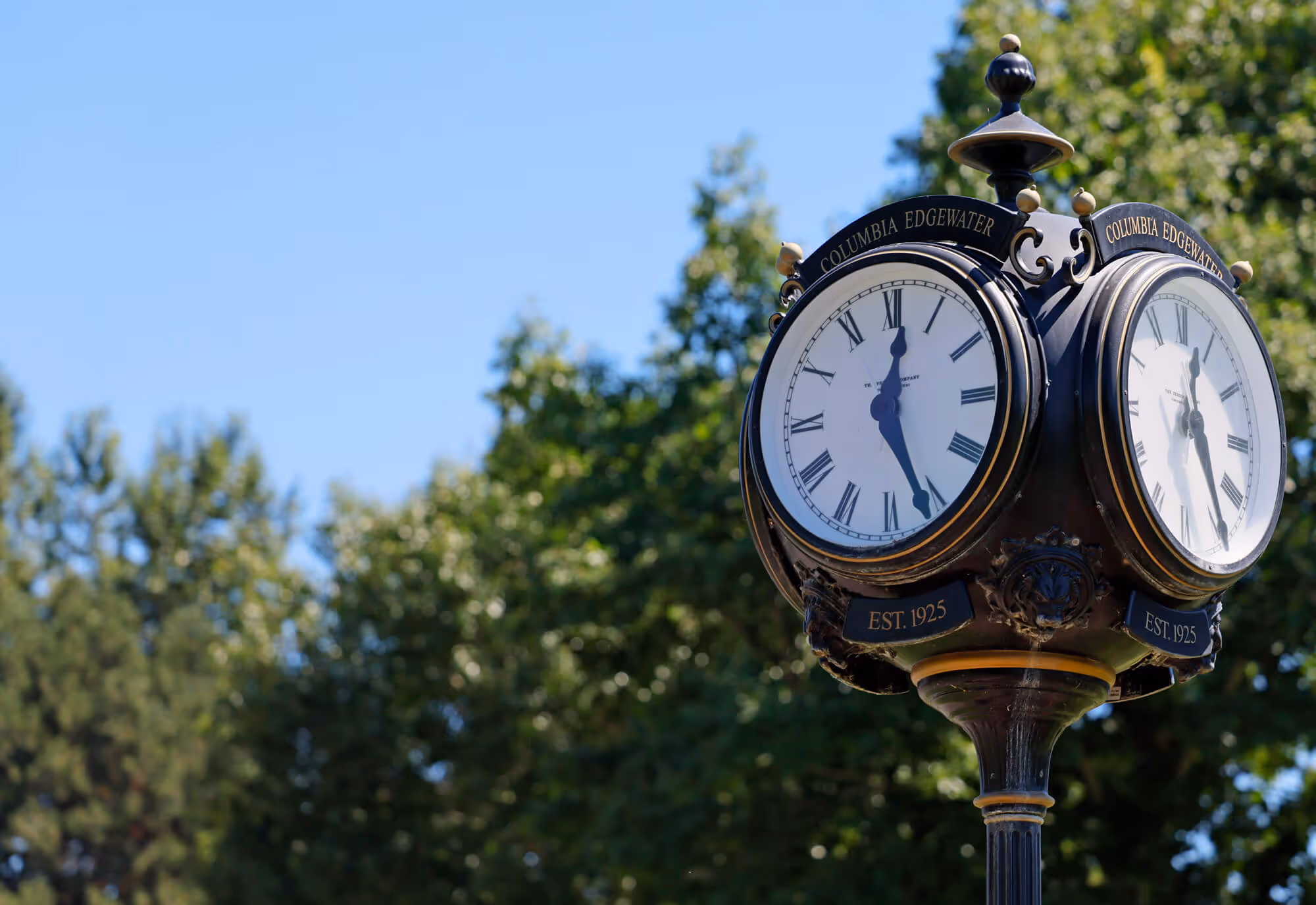 Columbia Edgewater's iconic clock