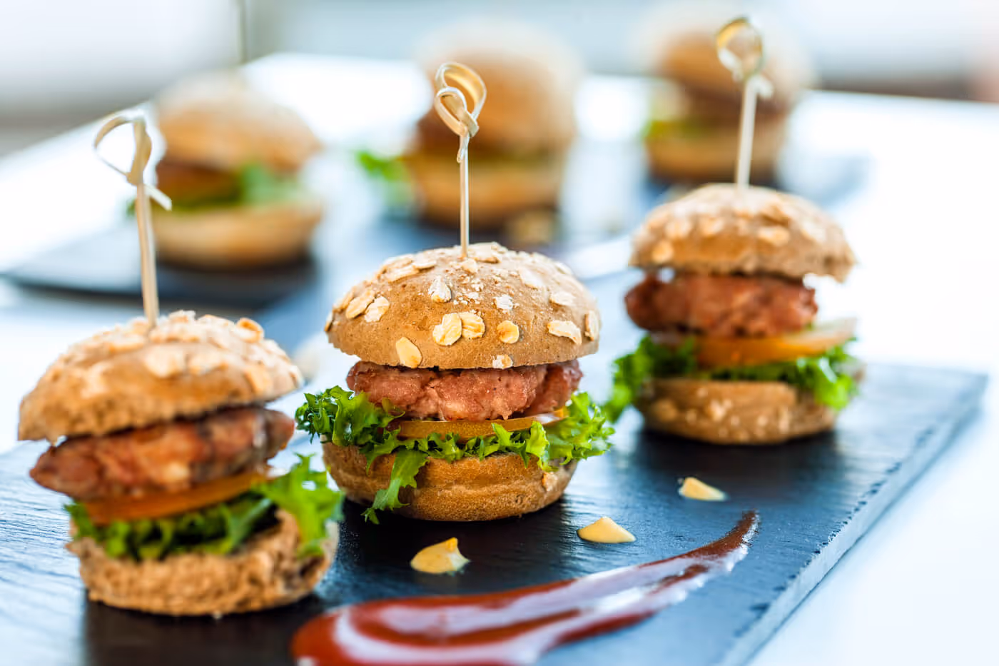 Plate of slider burgers
