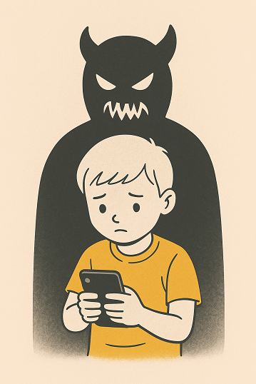 Warning image about The Com network and protecting children online