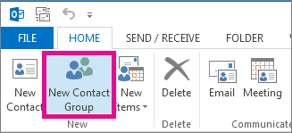  Outlook for PC -Create contact group 