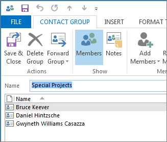  Outlook for PC -Create contact group add members