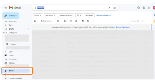 Gmail homepage