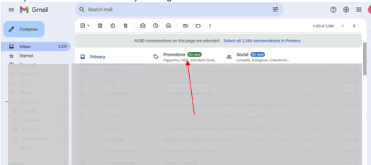 Gmail homepage