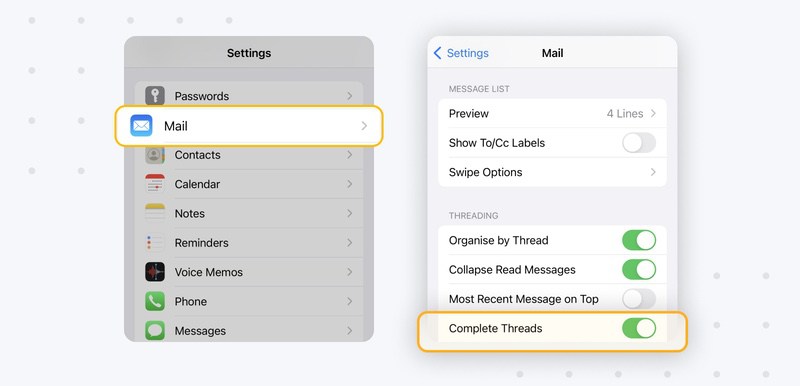 Slide Complete Threads to enable conversations