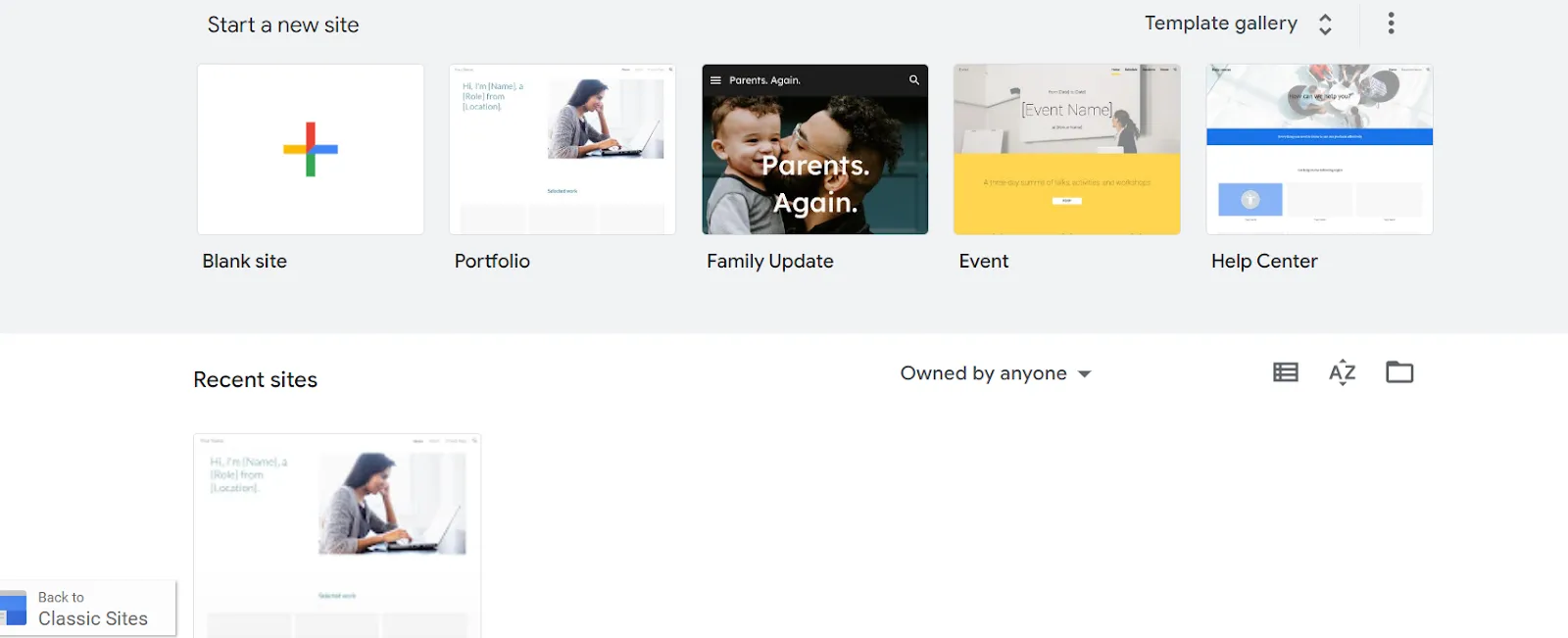 Image showing google portfolio templates.