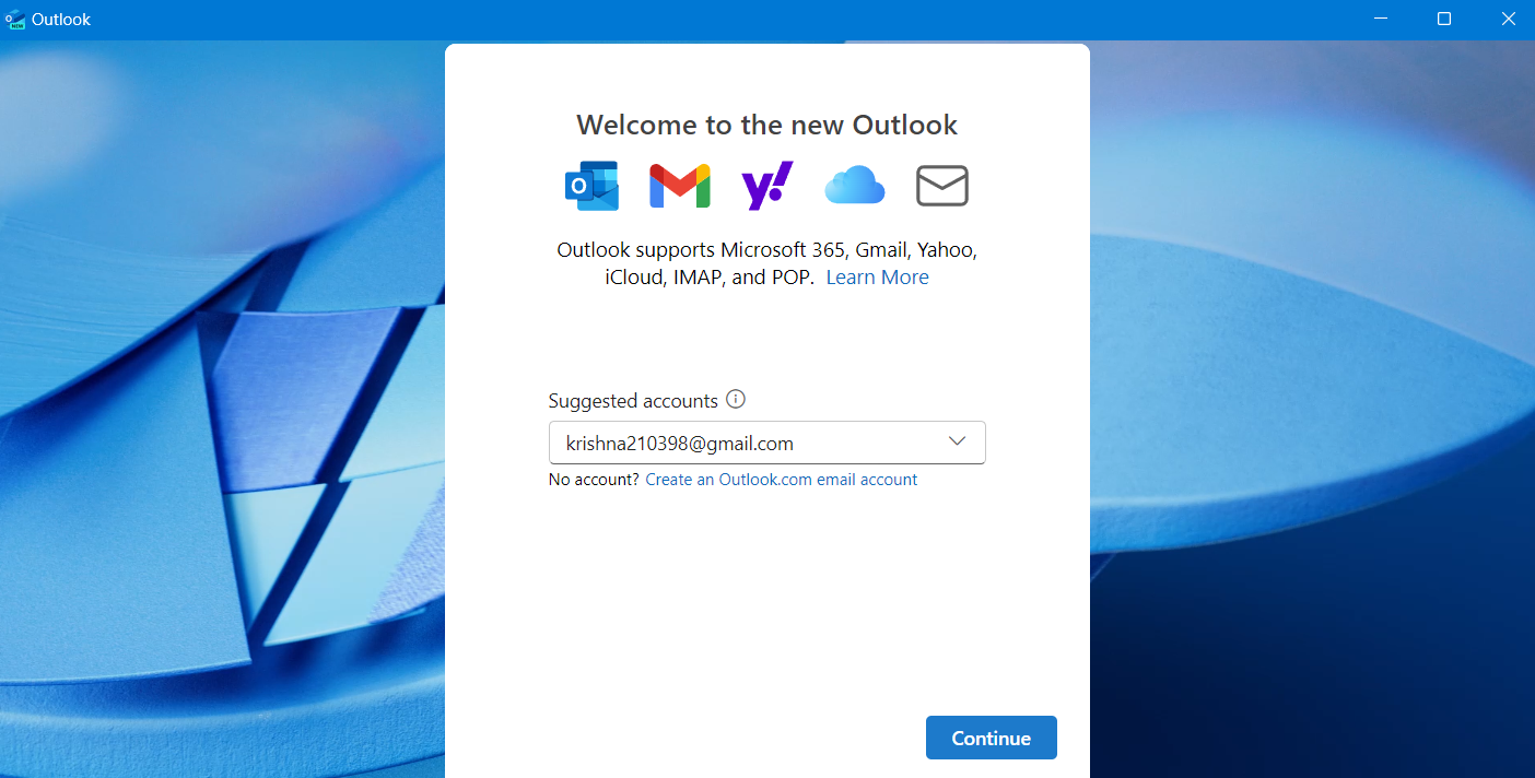 Image showing Outlook sign in page.