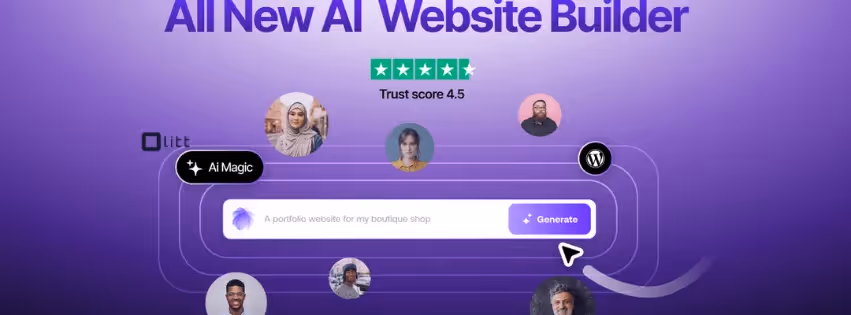 Shows a graphic of how the olitt ai website builder works