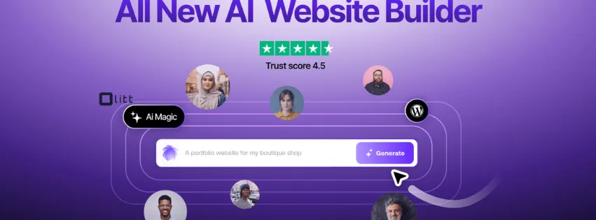 Shows a graphic of how the olitt ai website builder works