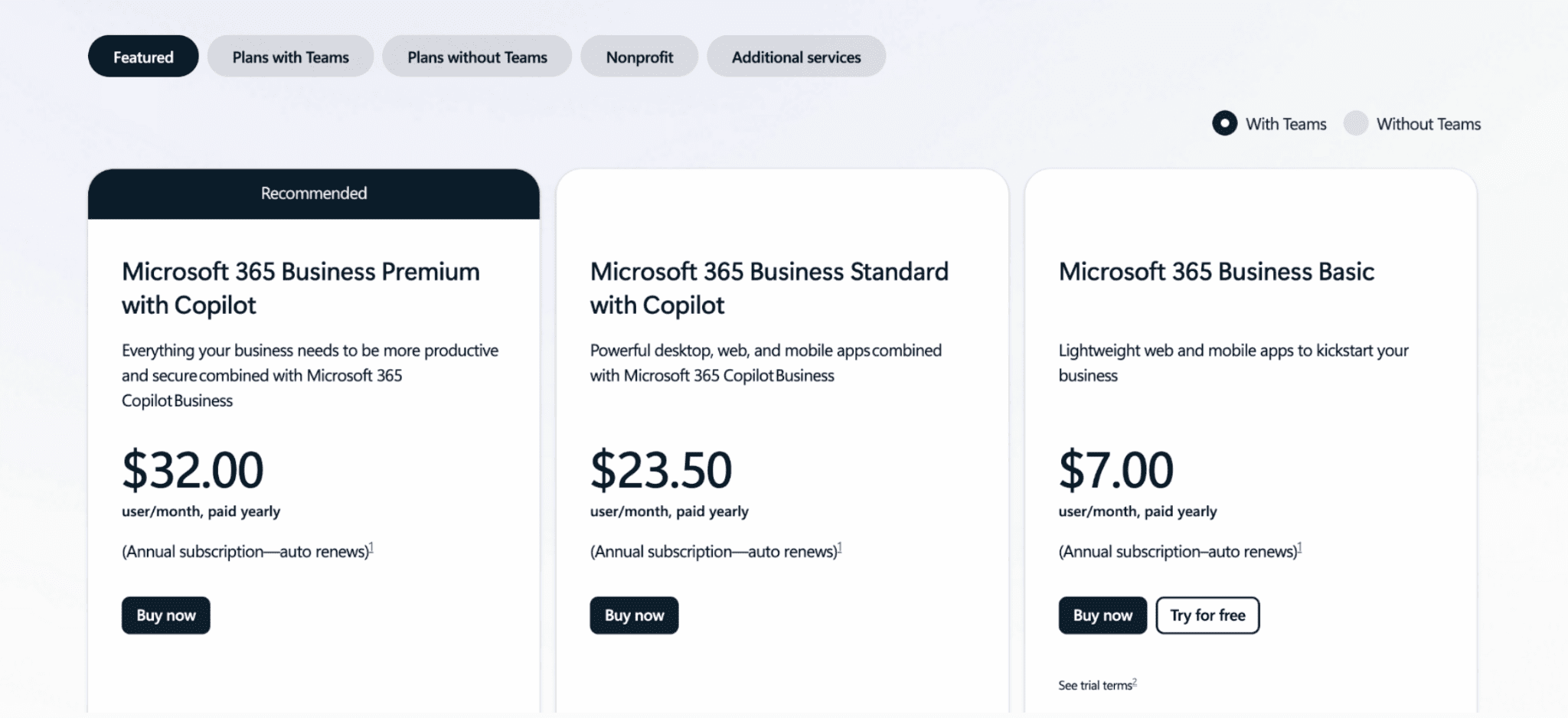 Microsoft 365 Plans