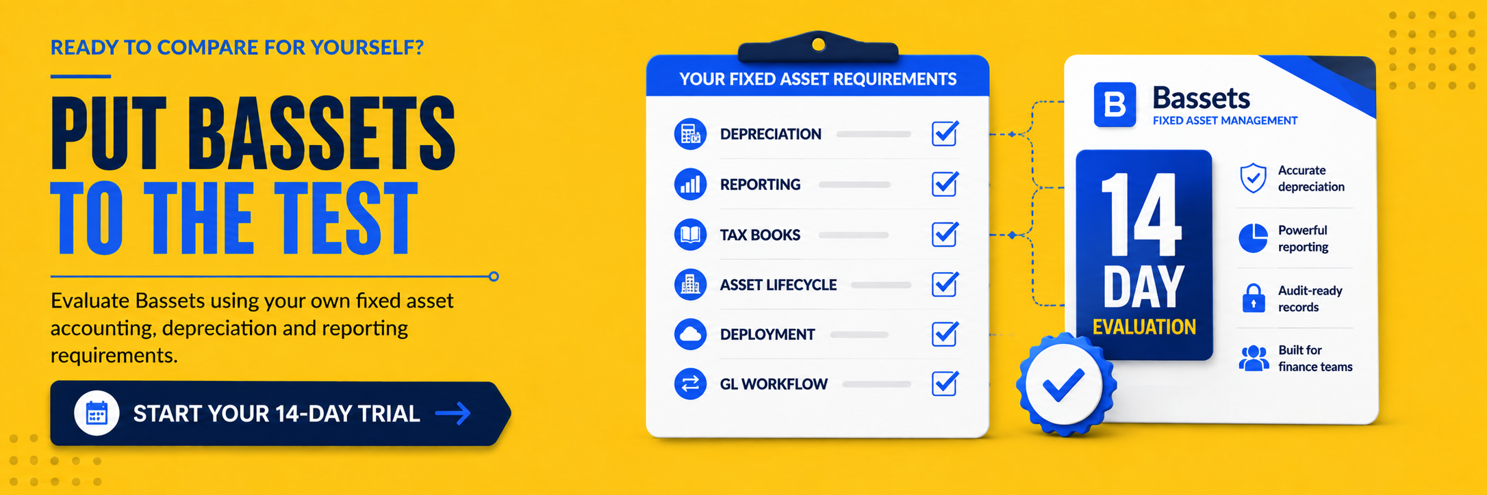 Start a 14-day Bassets fixed asset software trial