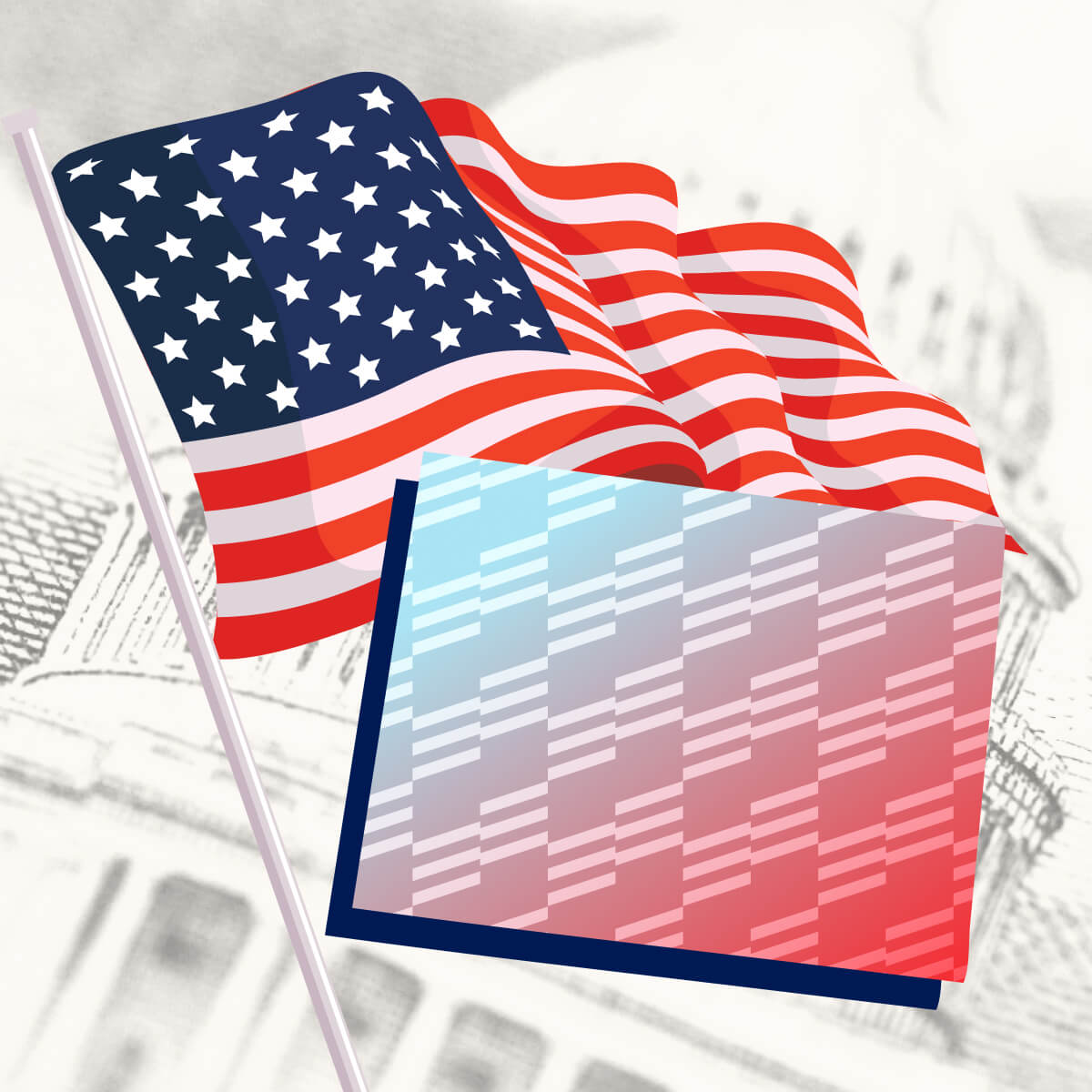 USA flag with Colorado state outline