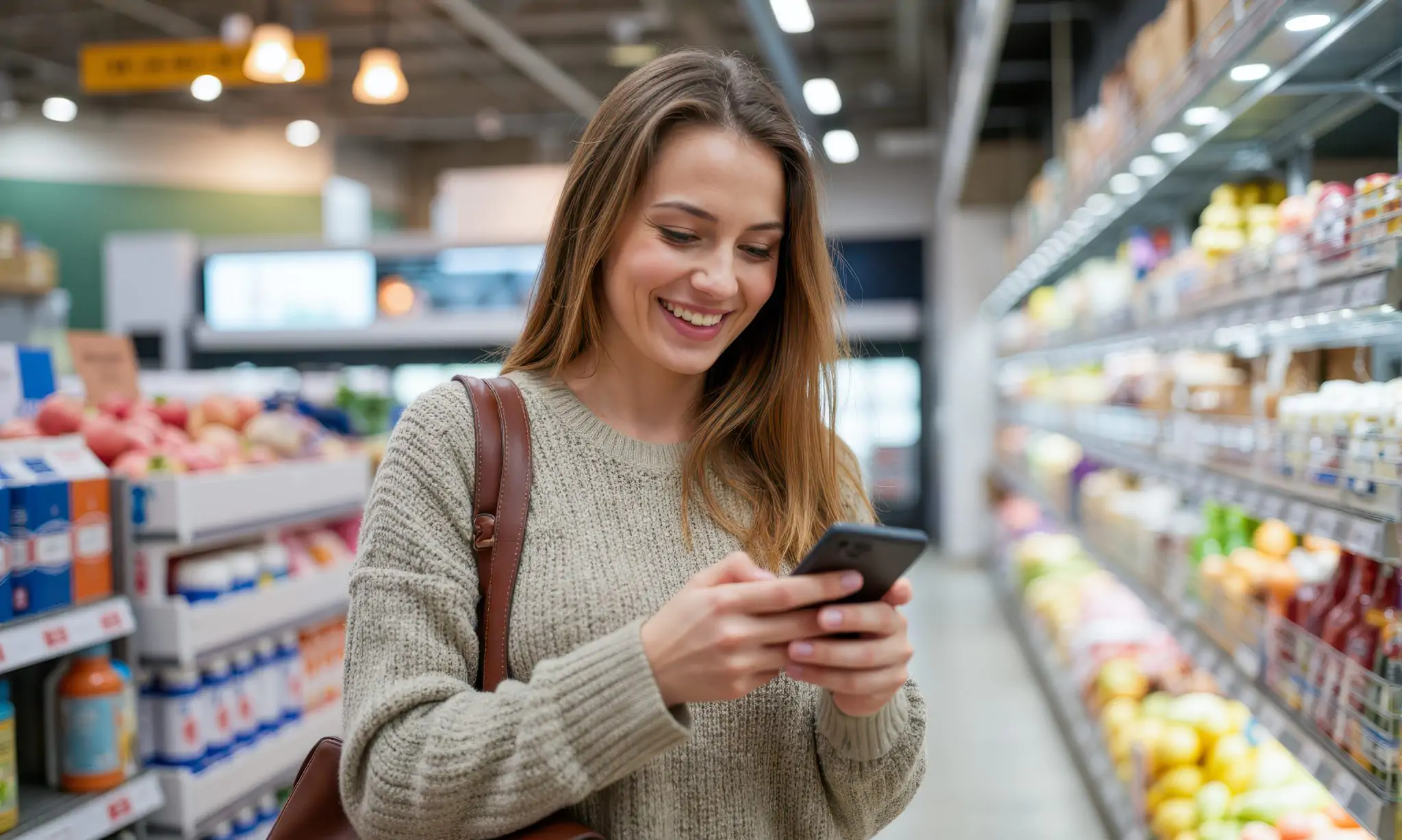 Duas mãos segurando um celular.