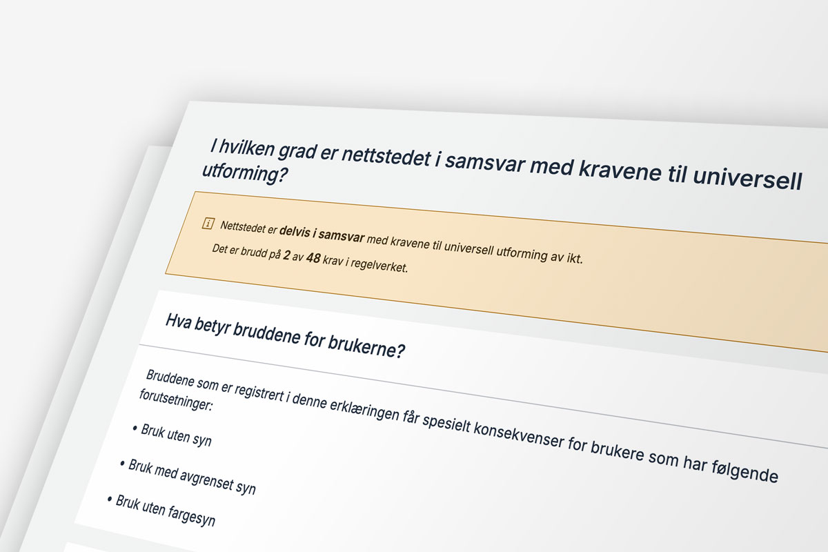 Eksempel på tilgjengelighetserklæring