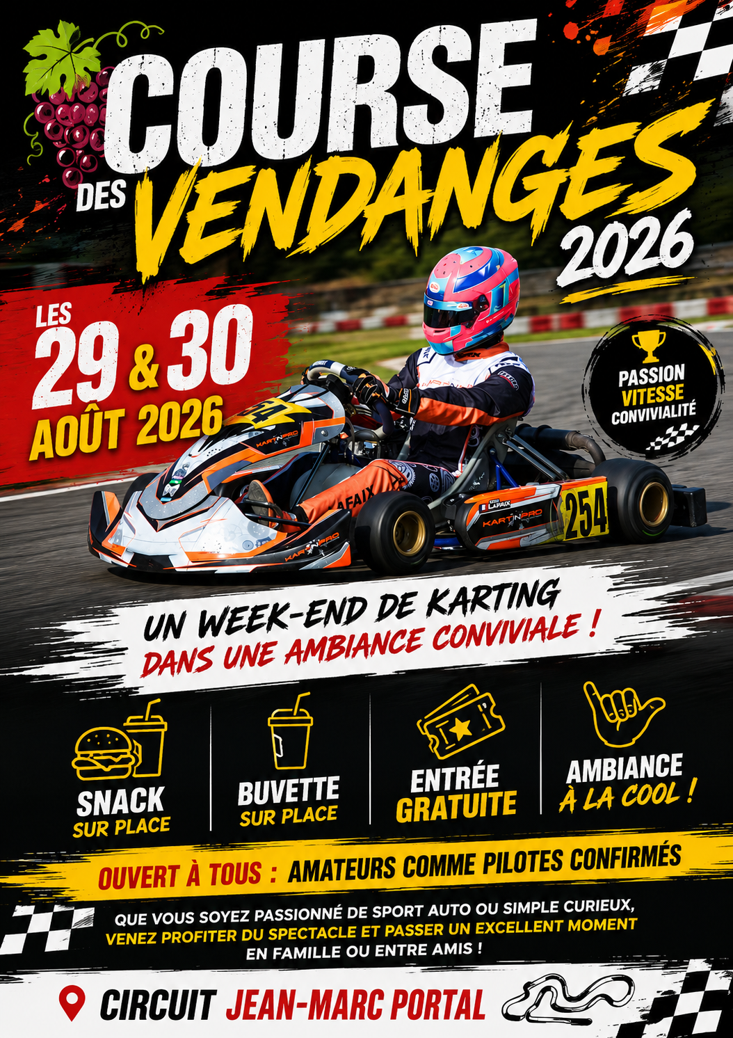 affiche course des vendanges 2025 ask carpentras