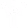 Icon of a person raising arms with floating dollar signs around.