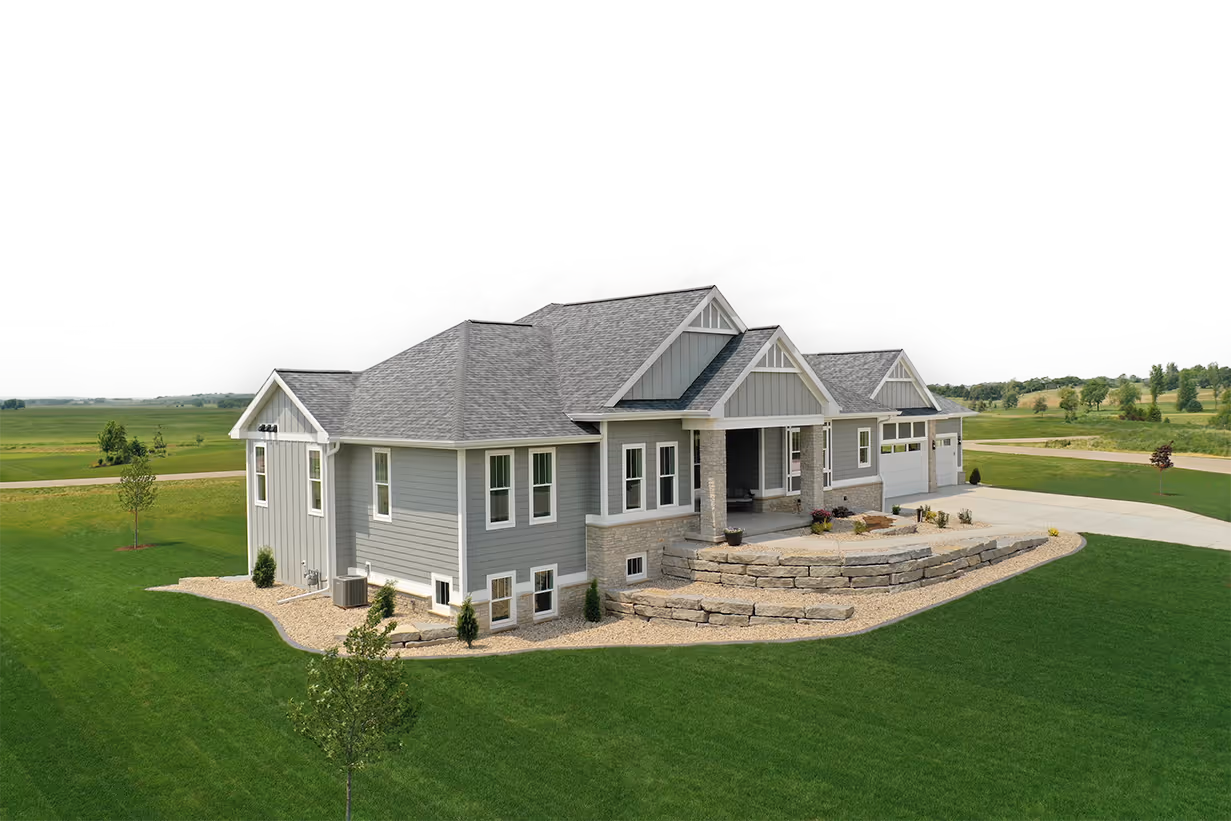 Finished architectural asphalt shingle roof on a Madison, WI home