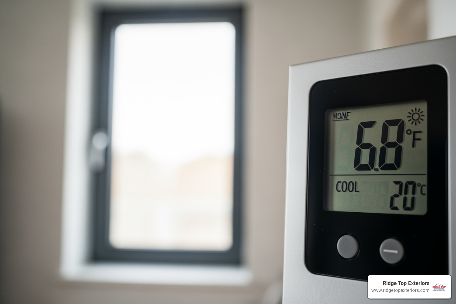 A thermometer showing a cooler indoor temperature due to an energy-efficient window - replacement windows Clearwater FL