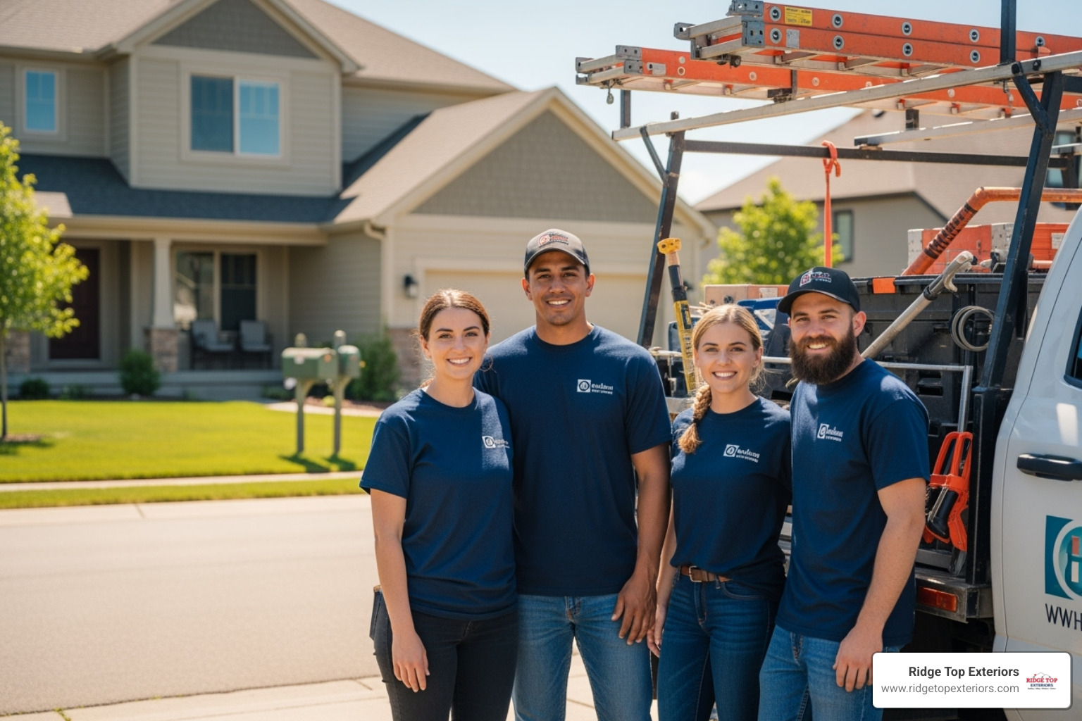 A friendly window installation team with a company truck - replacement windows Clearwater FL
