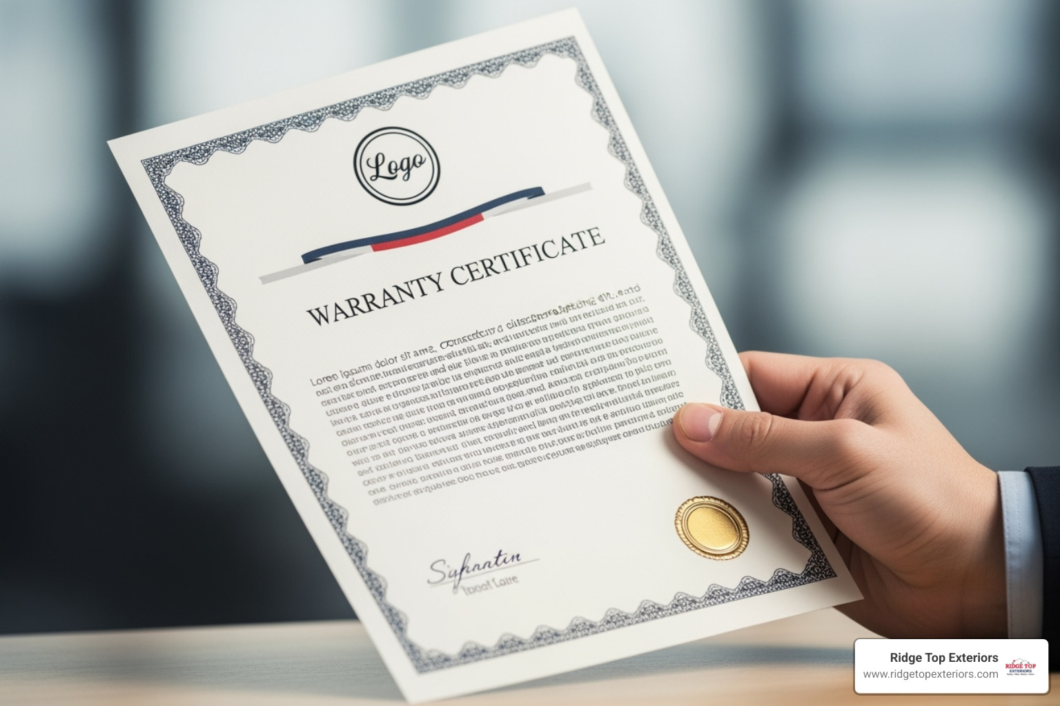 GAF Golden Pledge Warranty certificate - best roofing contractor wisconsin