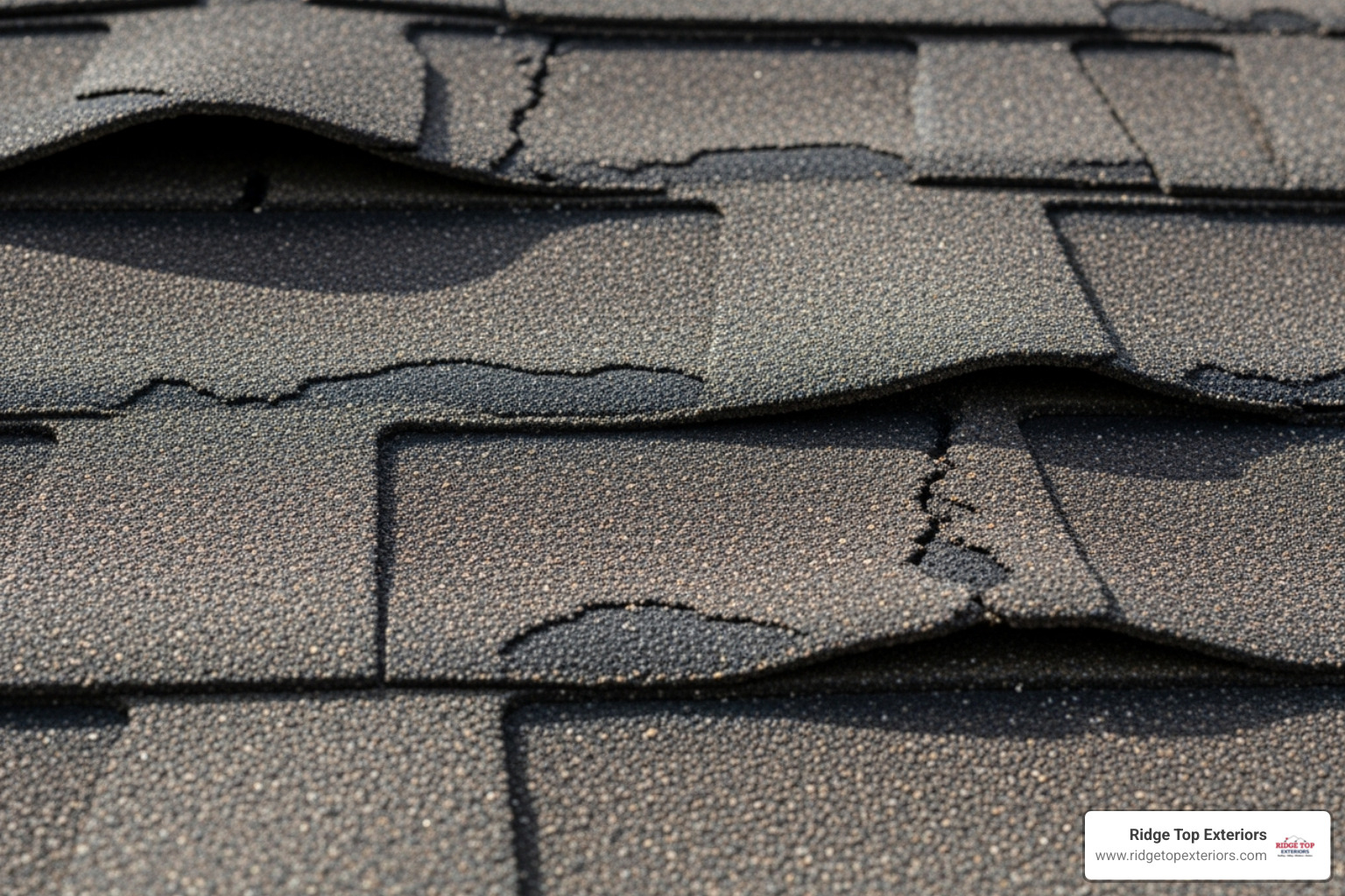 damaged asphalt shingles showing curling and missing granules - roofing contractors clearwater fl