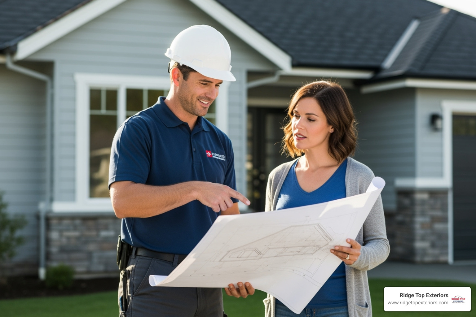 Image of a friendly, professional contractor discussing a project with a homeowner - roofing contractors wisconsin rapids wi Image of a friendly, professional contractor discussing a project with a homeowner - roofing contractors wisconsin rapids wi