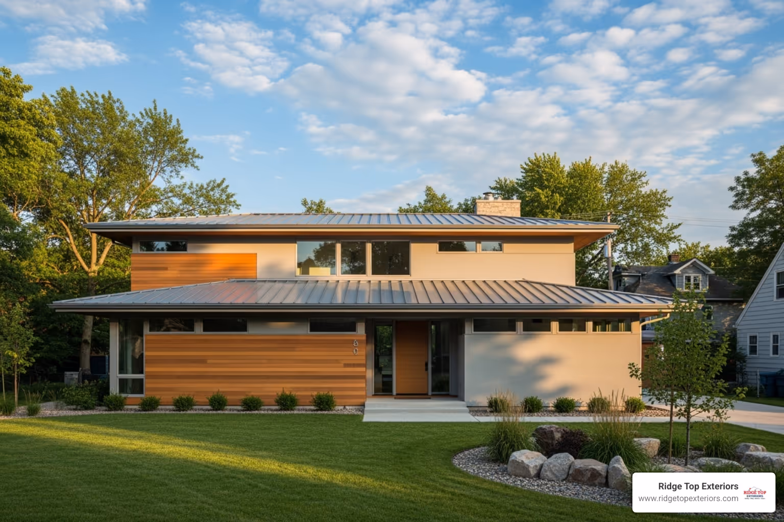 Explore metal roofs Madison WI vs. GAF asphalt for durability, cost, and value. Make an informed choice for your Madison home.