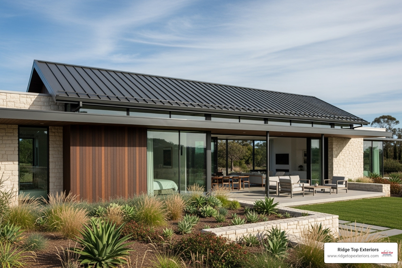 Modern home with standing seam metal roof - metal roofs madison wi