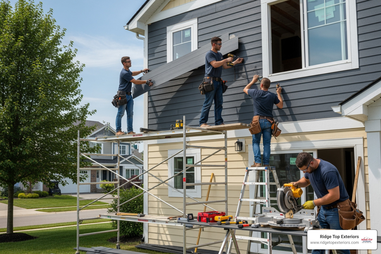 Siding installation in progress - Siding contractors near me Siding installation in progress - Siding contractors near me