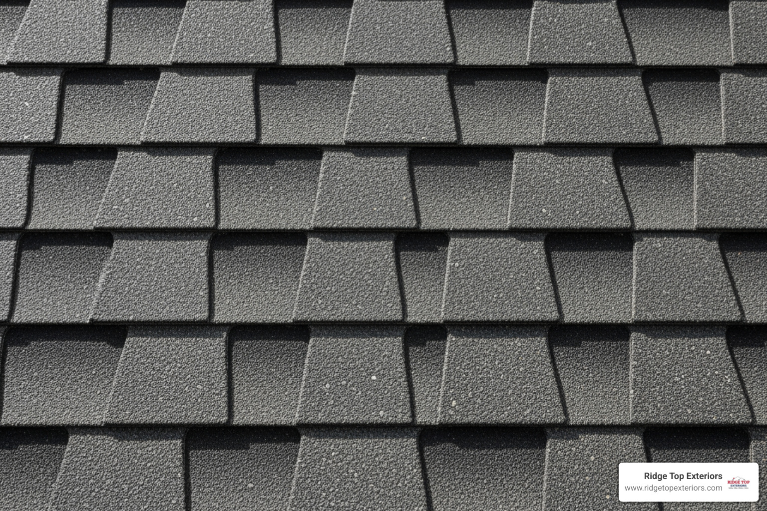 close-up of high-quality GAF architectural shingles - per square foot roofing costs