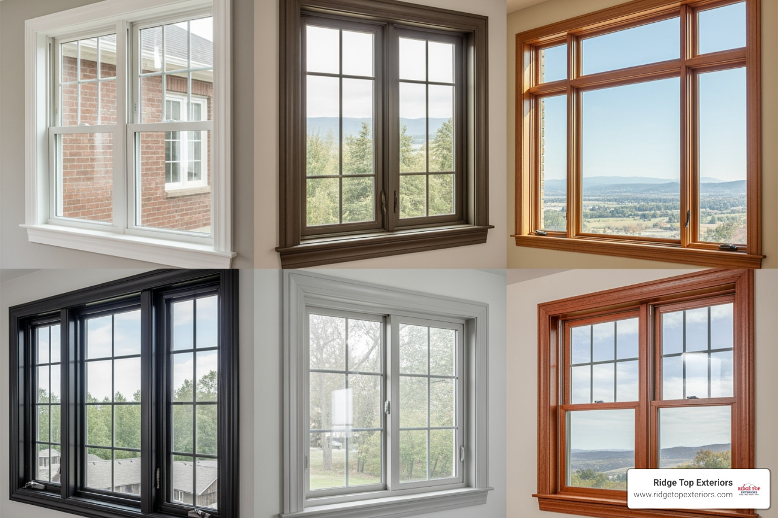 A collage of different window styles including double-hung, casement, and picture windows, showcasing various frame materials and colors. - Window replacement financing options A collage of different window styles including double-hung, casement, and picture windows, showcasing various frame materials and colors. - Window replacement financing options