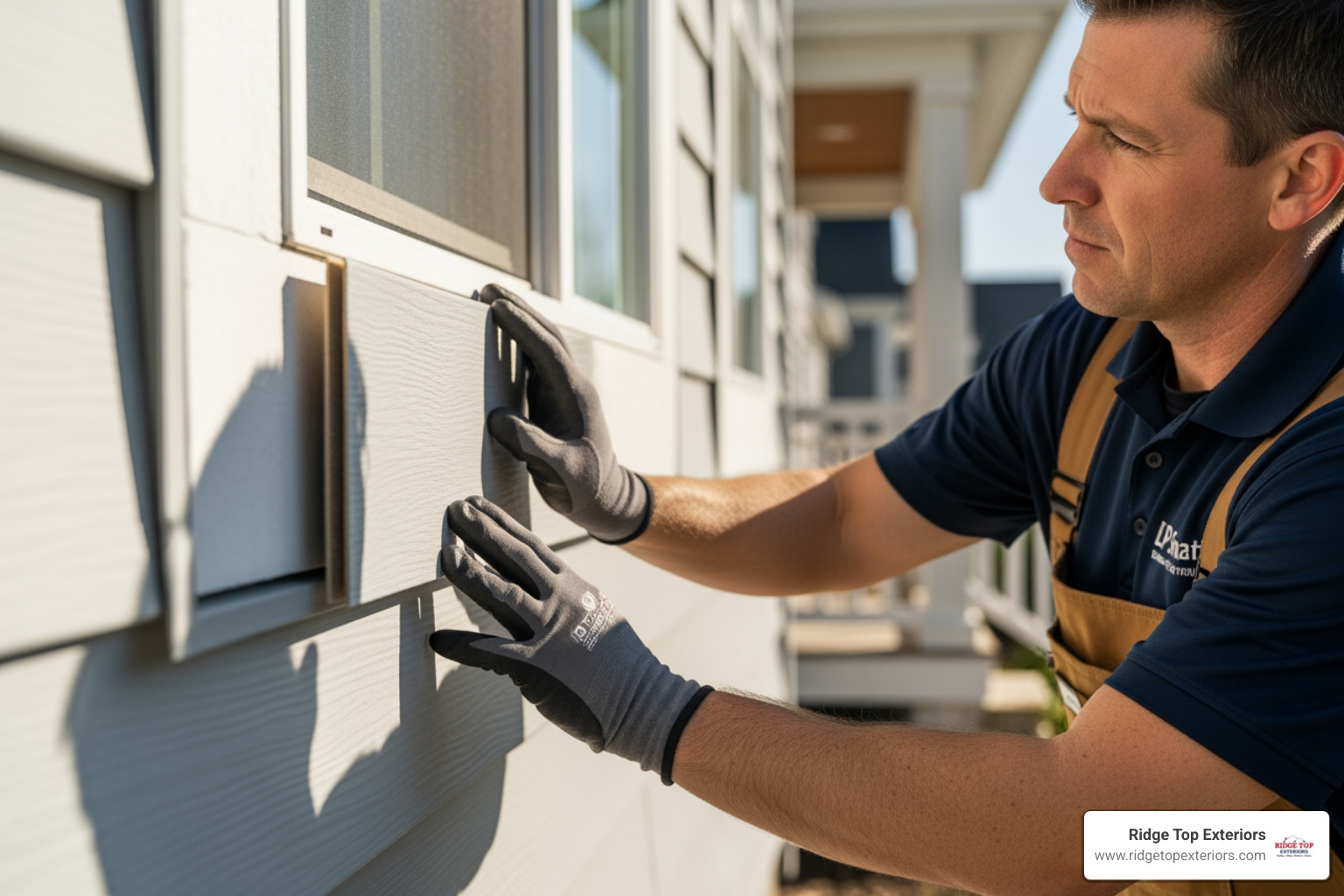 siding contractor inspecting LP SmartSide on a home - LP SmartSide lifespan siding contractor inspecting LP SmartSide on a home - LP SmartSide lifespan