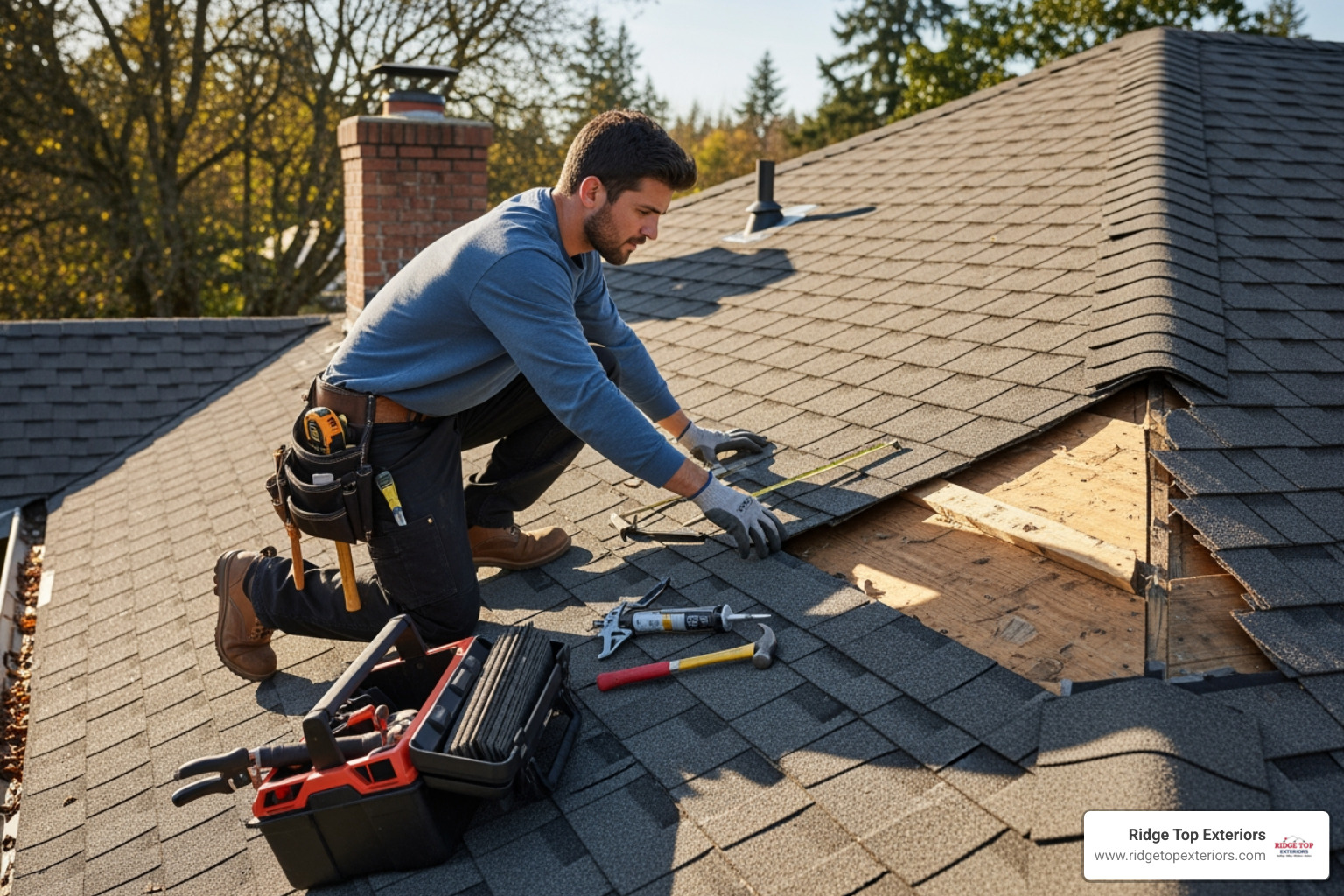 Roofer conducting a professional roof inspection - Clearwater residential roofing Roofer conducting a professional roof inspection - Clearwater residential roofing