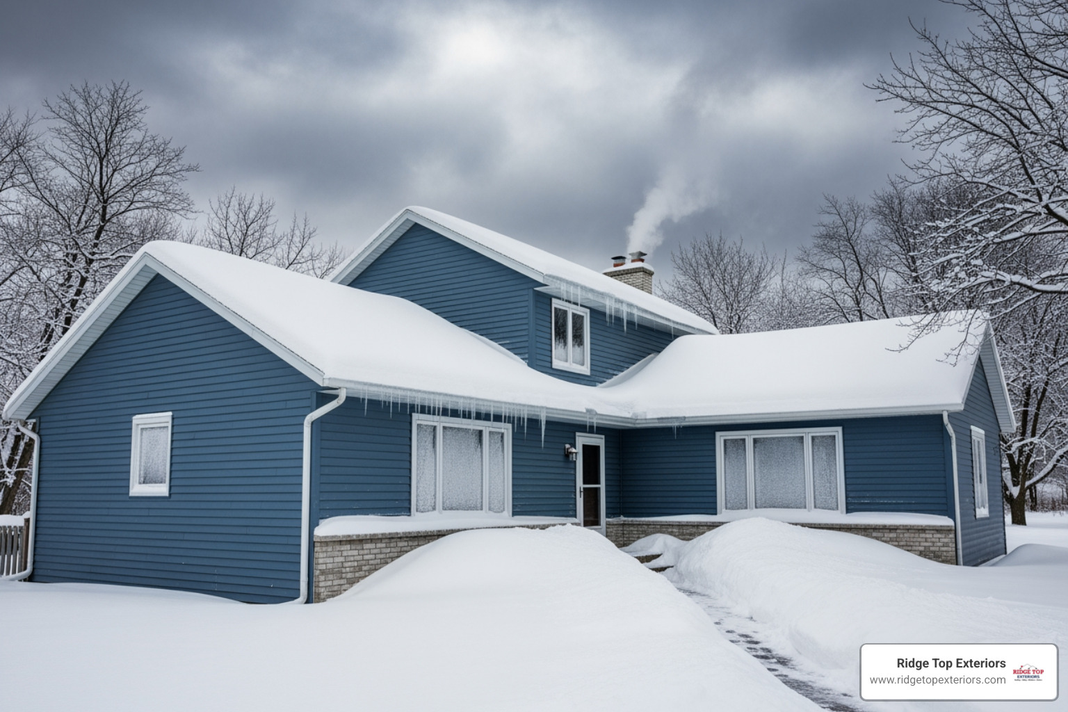 James Hardie siding enduring a snowy Wisconsin winter - James Hardie siding Madison