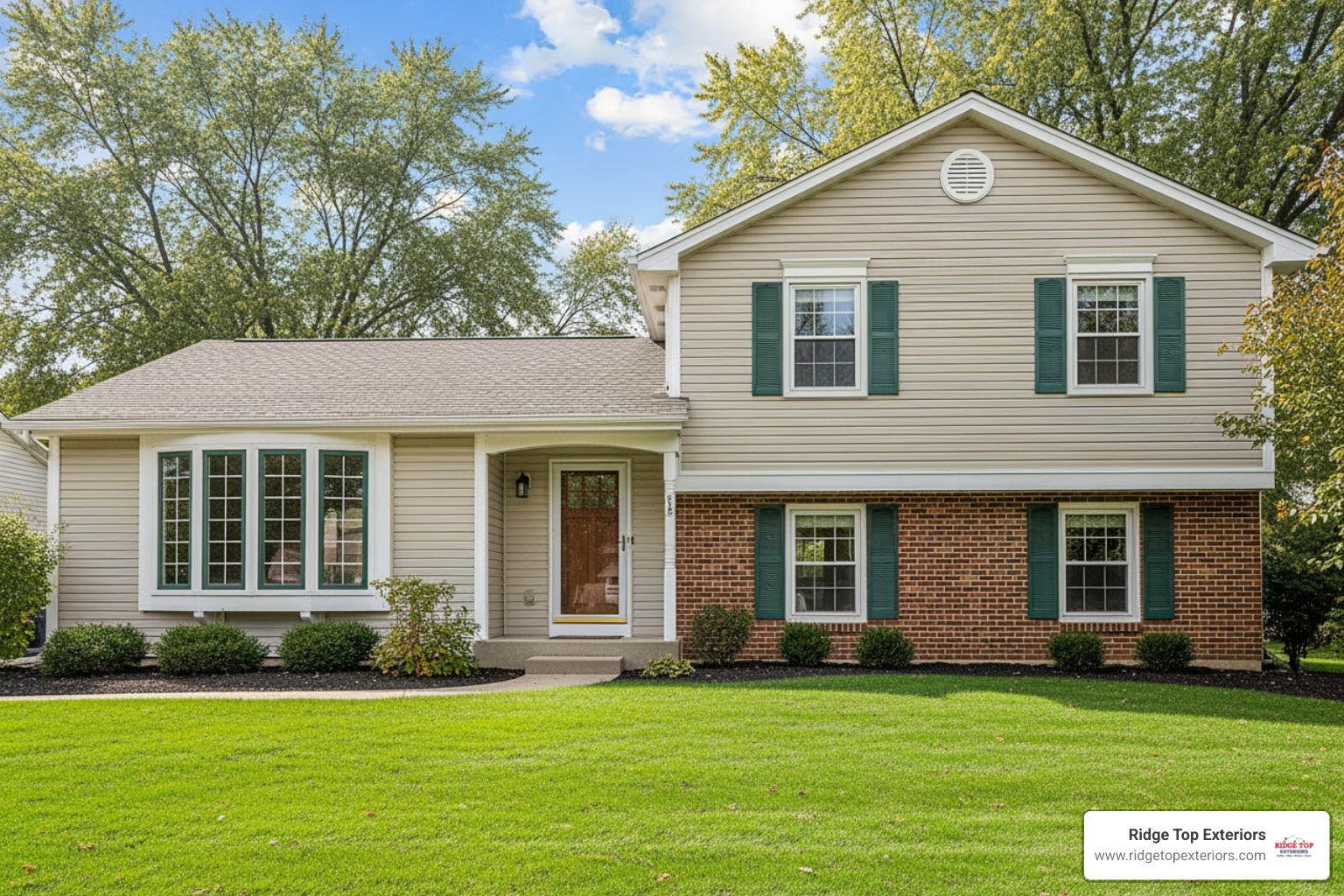 Appleton home exterior with a mix of Pella casement and double-hung windows, coordinating colors, and grille patterns - Pella Windows Appleton WI