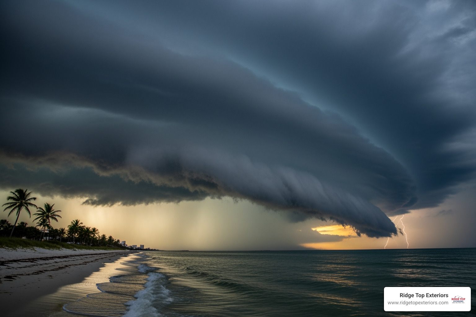 storm clouds forming over the Florida coast - clearwater fl roofing