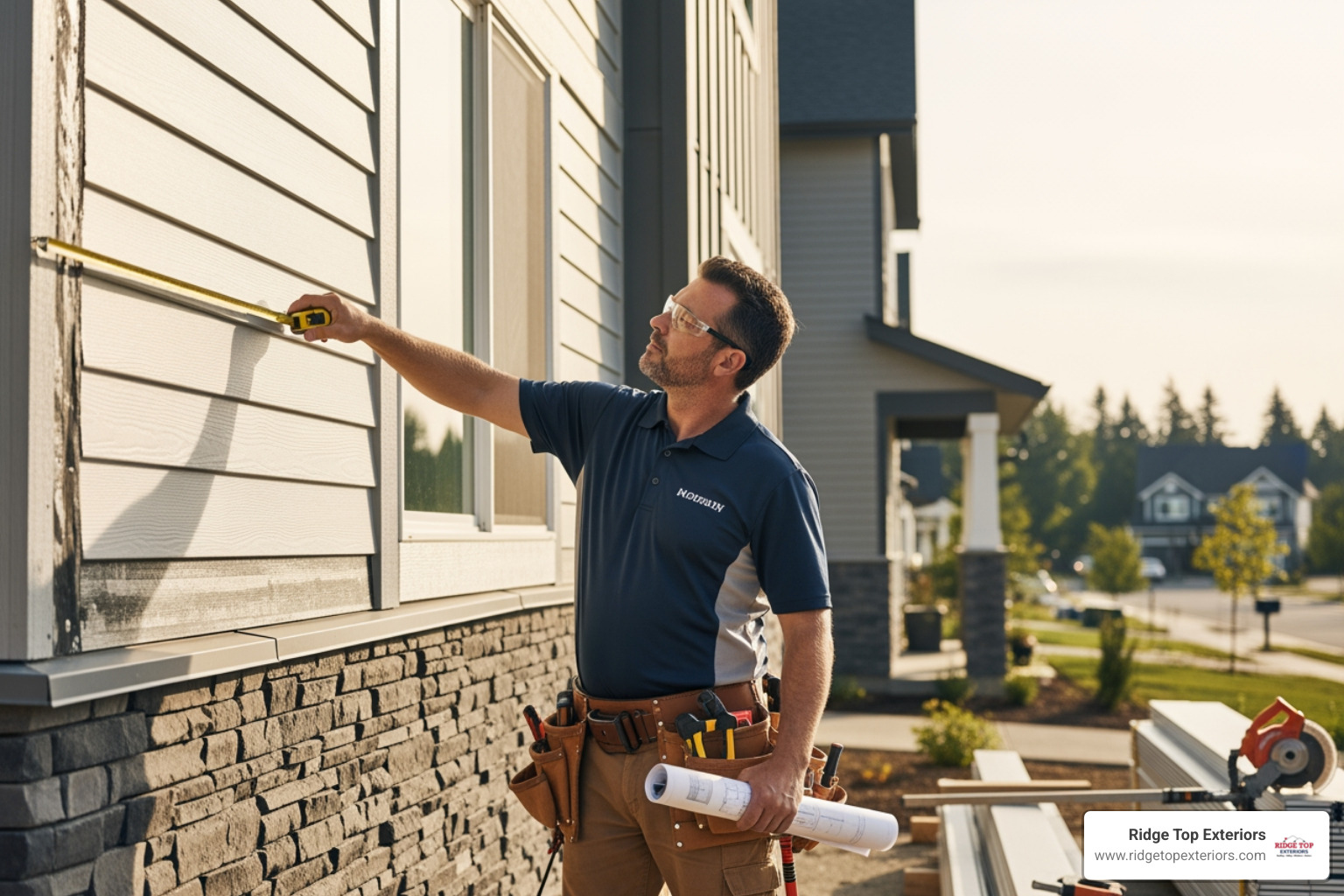 siding contractor measuring exterior wall - New Vinyl Siding Cost siding contractor measuring exterior wall - New Vinyl Siding Cost