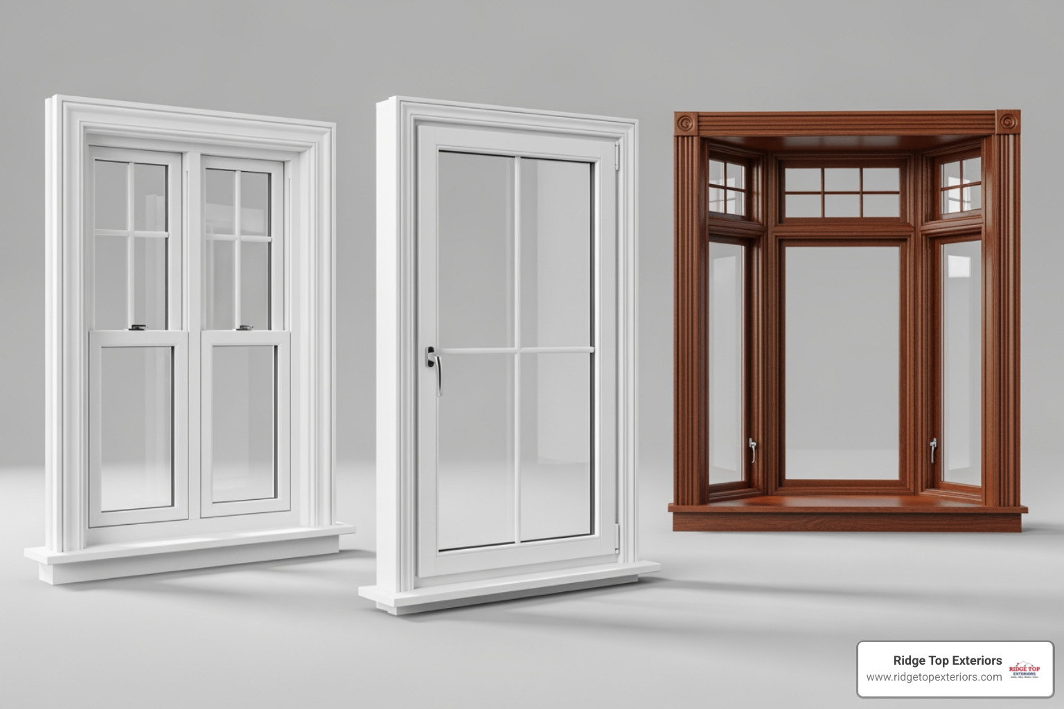 Image of different window styles including double-hung, casement, and bay windows - Most Reviewed Window Contractor in Madison