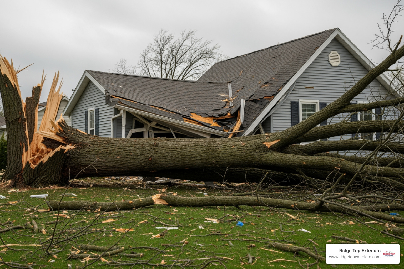 fallen tree on a house - Storm Damage - Wisconsin & Illinois fallen tree on a house - Storm Damage - Wisconsin & Illinois