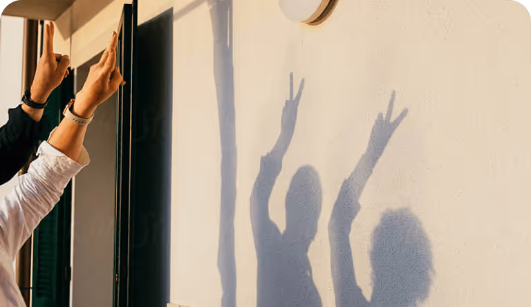 People playing with shadow