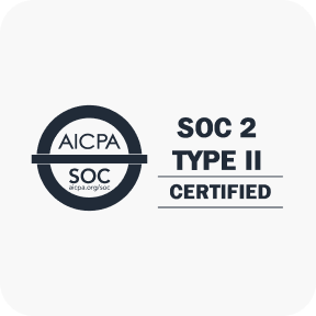 AICPA SOC 2 Type II Certified badge with a circular logo on the left and text on the right.