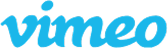 Vimeo wordmark logo in blue cursive font.