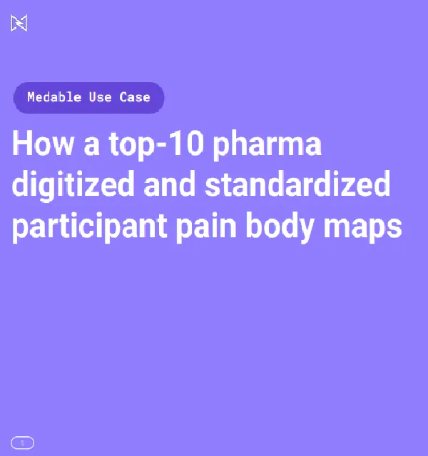 Use case: How a top-10 pharma digitized and standardized participant pain body maps