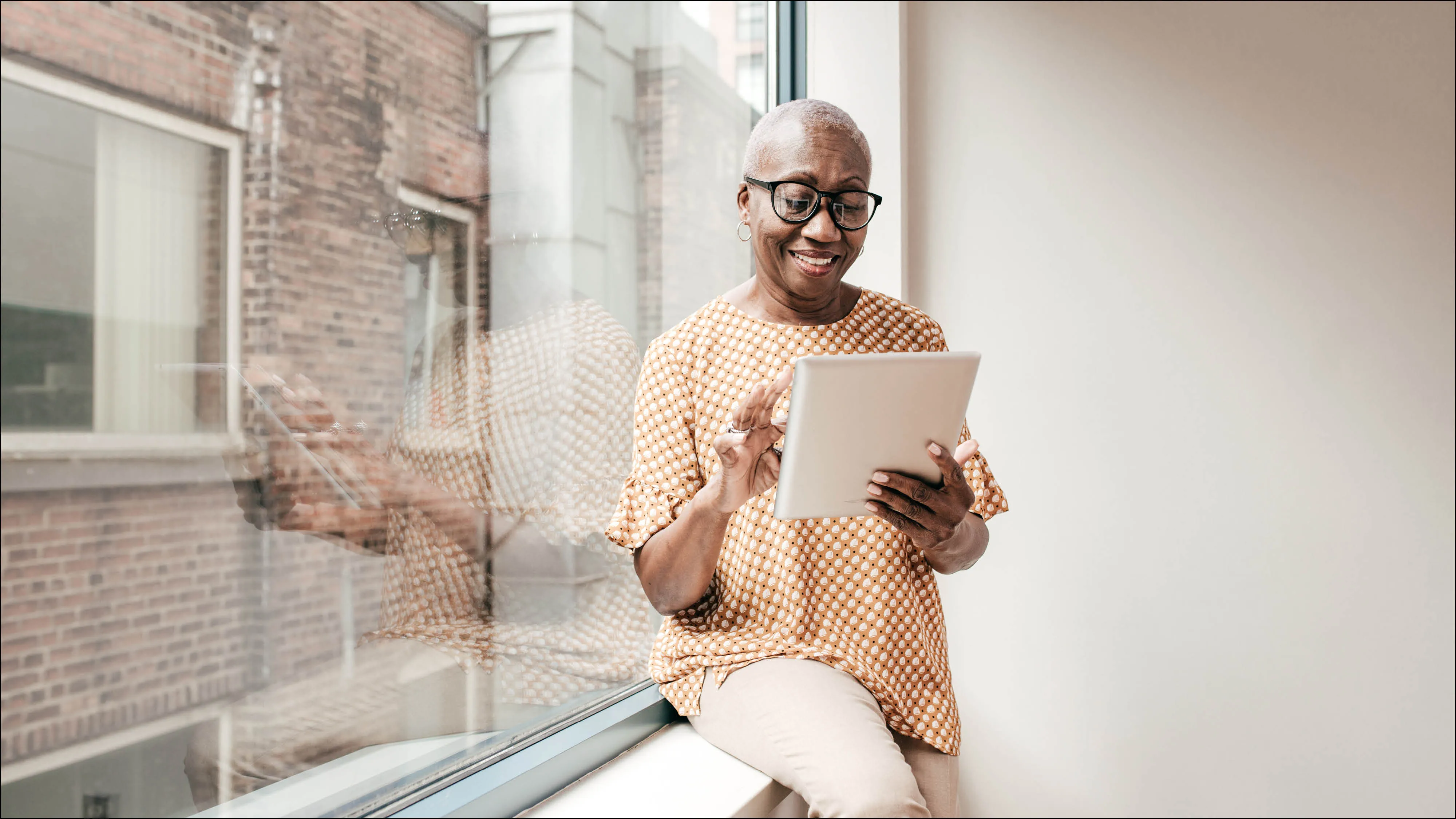 woman on tablet