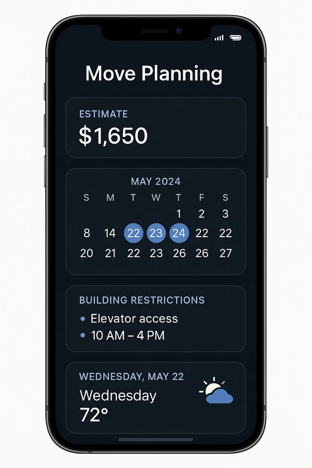 online move price estimate