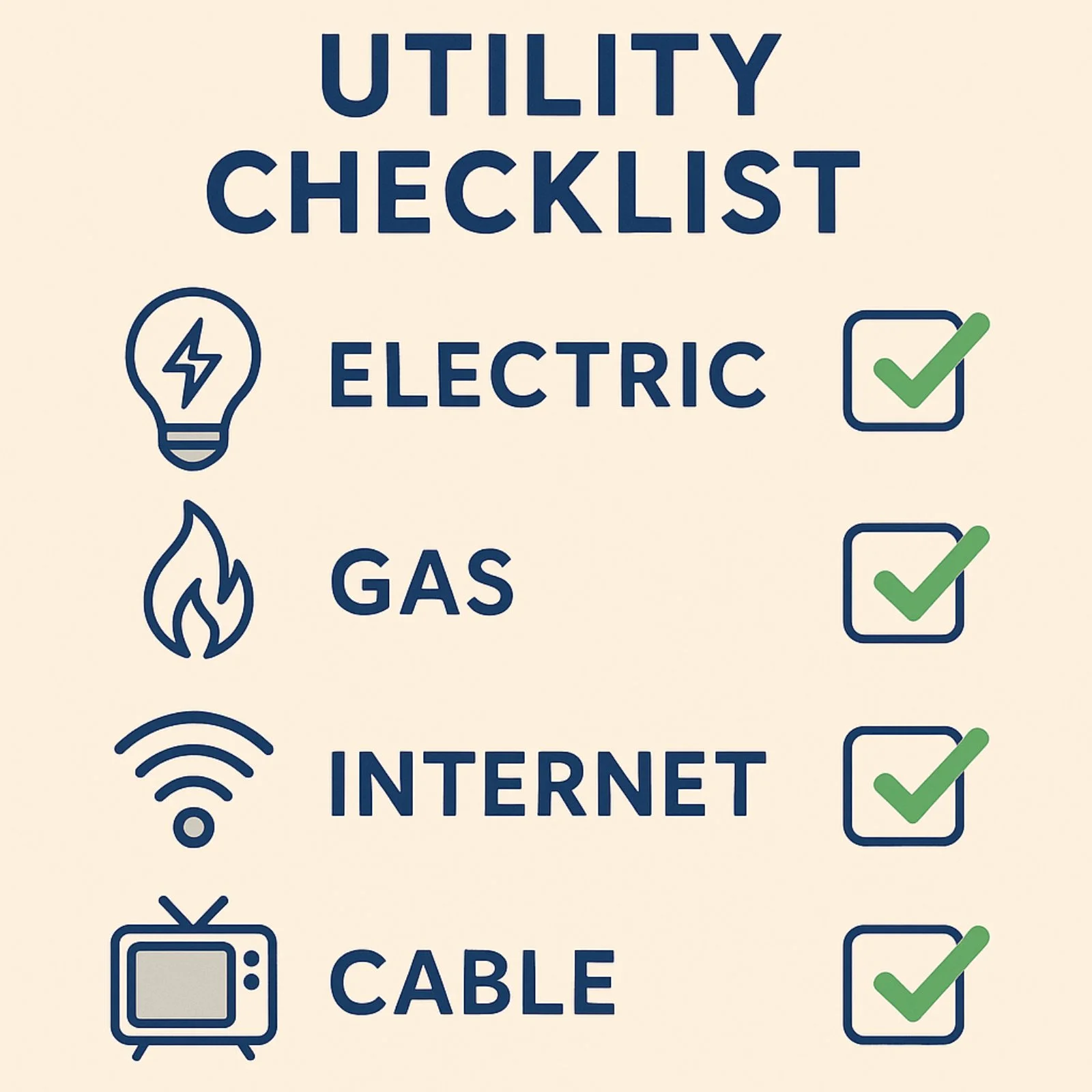 pre move utility checklist